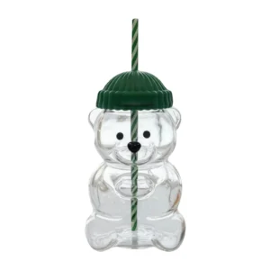 Bearista Bear Glass Jar Cold Cup Tumbler with Straw – New