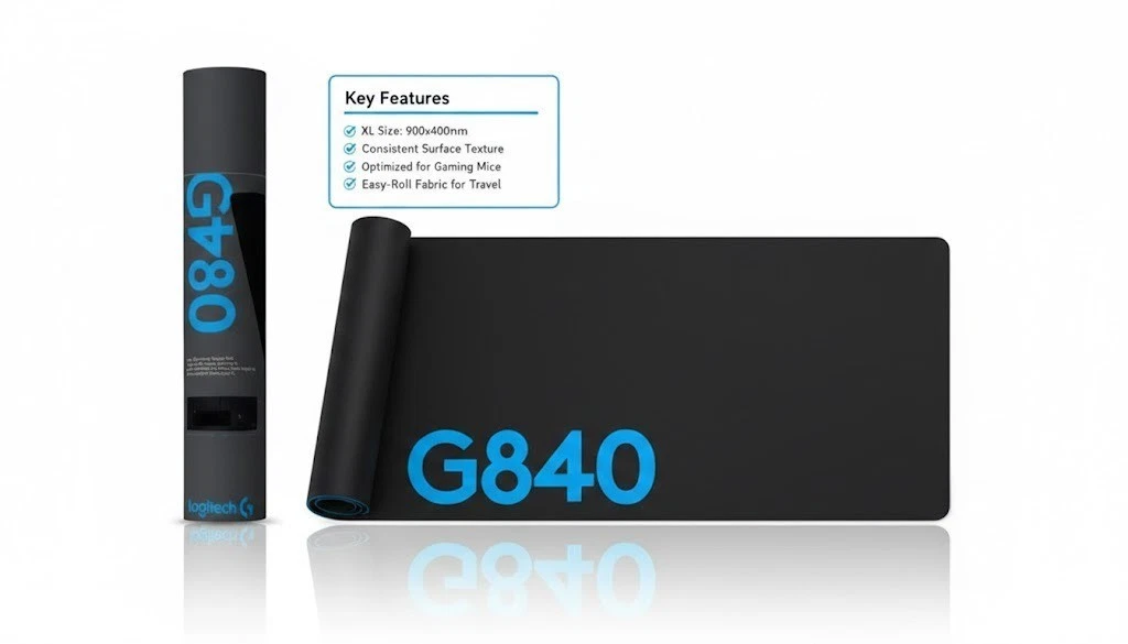 Logitech G840 XL Gaming Mouse Pad Large Extended Desk Mat – NIB b Logitech G840 XL Gaming Mouse Pad Large Extended Desk Mat – NIB b